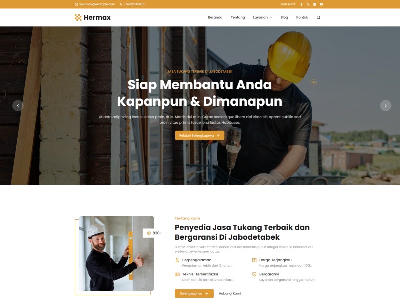 Hermax – Tema WordPress Bisnis & Company Profile